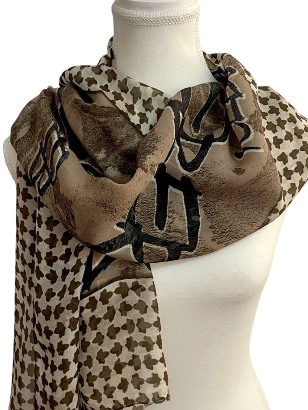 Iceberg Oversized 100% Silk Logo Scarf Made in Italy 🇮🇹